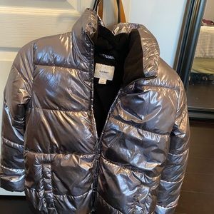 Metallic puffer jacket